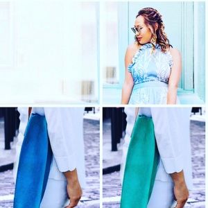 Leather bag sky blue 🔝 suede Decor